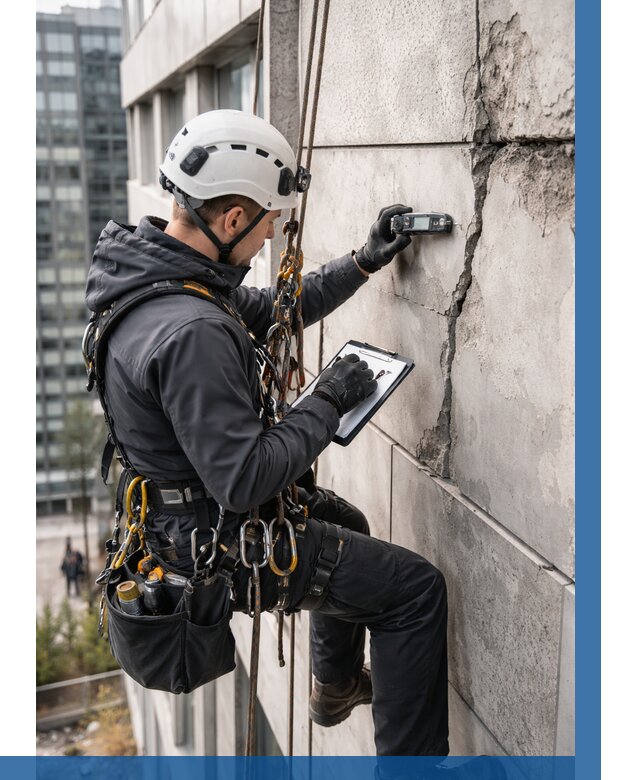 Обследование фасада альпинистами в Улане-Удэ от 123 р. | ВЫСОТНИК-Лнд