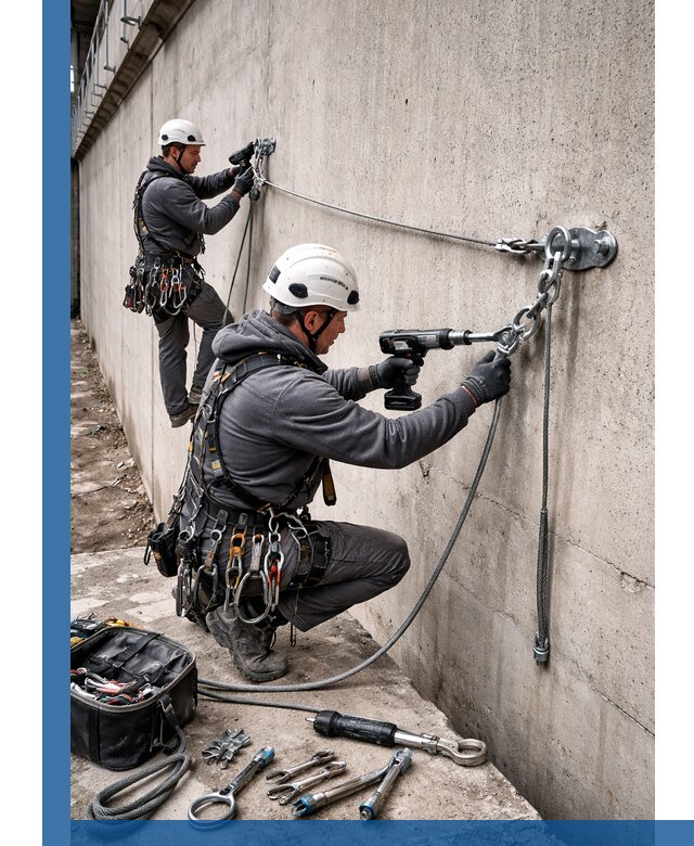 Монтаж анкерных линий высотной безопасности в Улане-Удэ